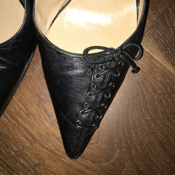 Jimmy Choo Black Heels w/ Corset Detail - Picture 3 of 5